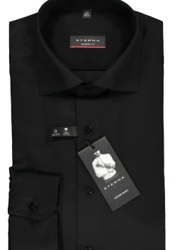 ETERNA modern fit overhemd, twill heren overhemd, zwart