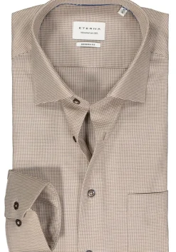 ETERNA modern fit overhemd, twill, beige mini dessin
