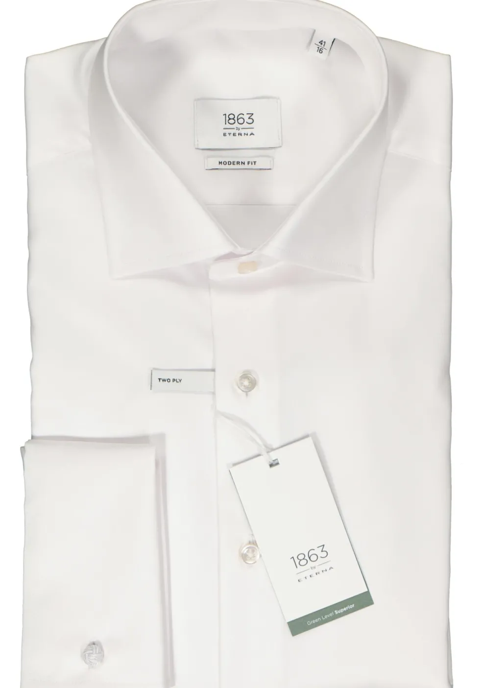 ETERNA modern fit overhemd, twill, wit