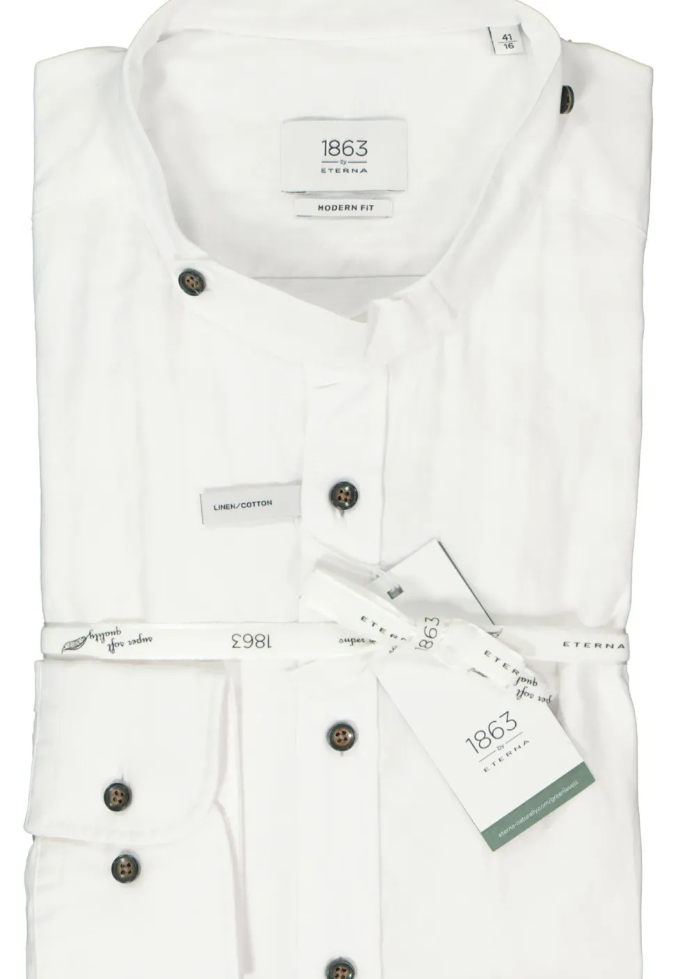 ETERNA modern fit overhemd, twill, wit