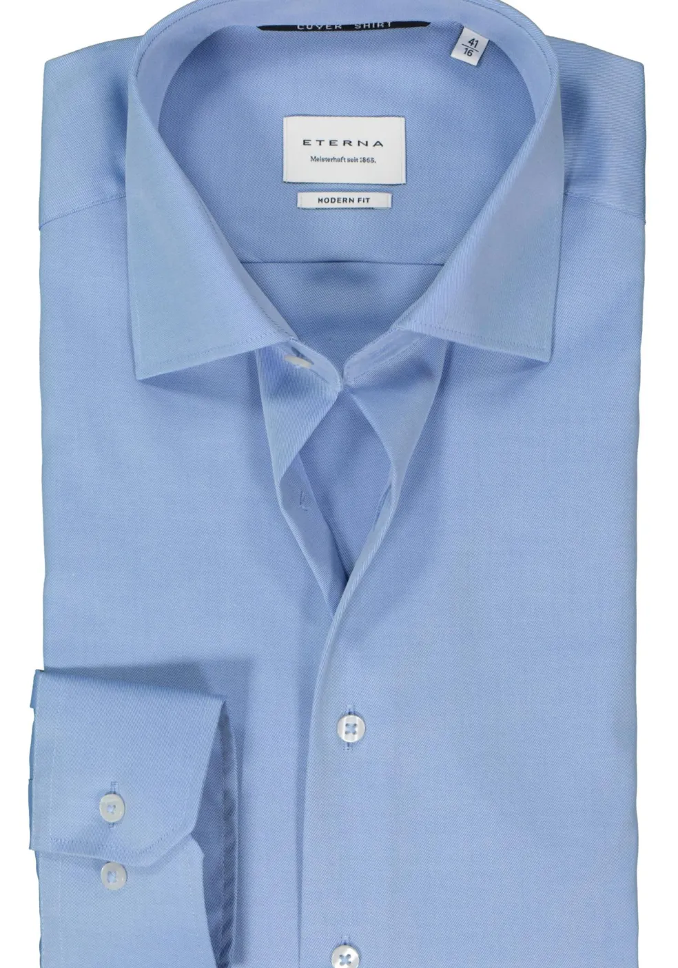 ETERNA modern fit overhemd, twill, blauw