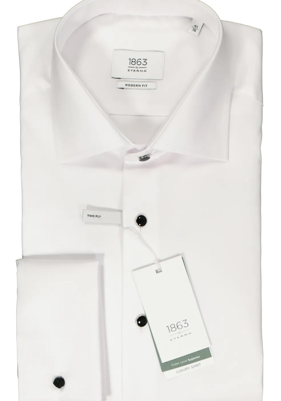 ETERNA modern fit overhemd, twill, wit