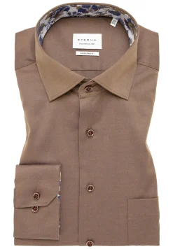 ETERNA modern fit overhemd, twill, lichtbruin (contrast)