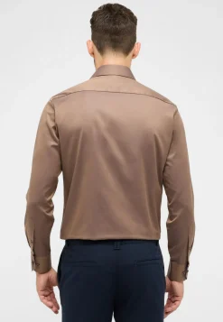 ETERNA modern fit overhemd, twill, lichtbruin (contrast)