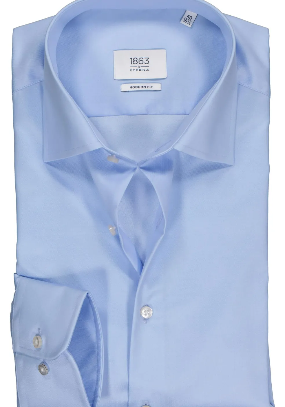 ETERNA 1863 modern fit premium overhemd, 2-ply twill heren overhemd, lichtblauw