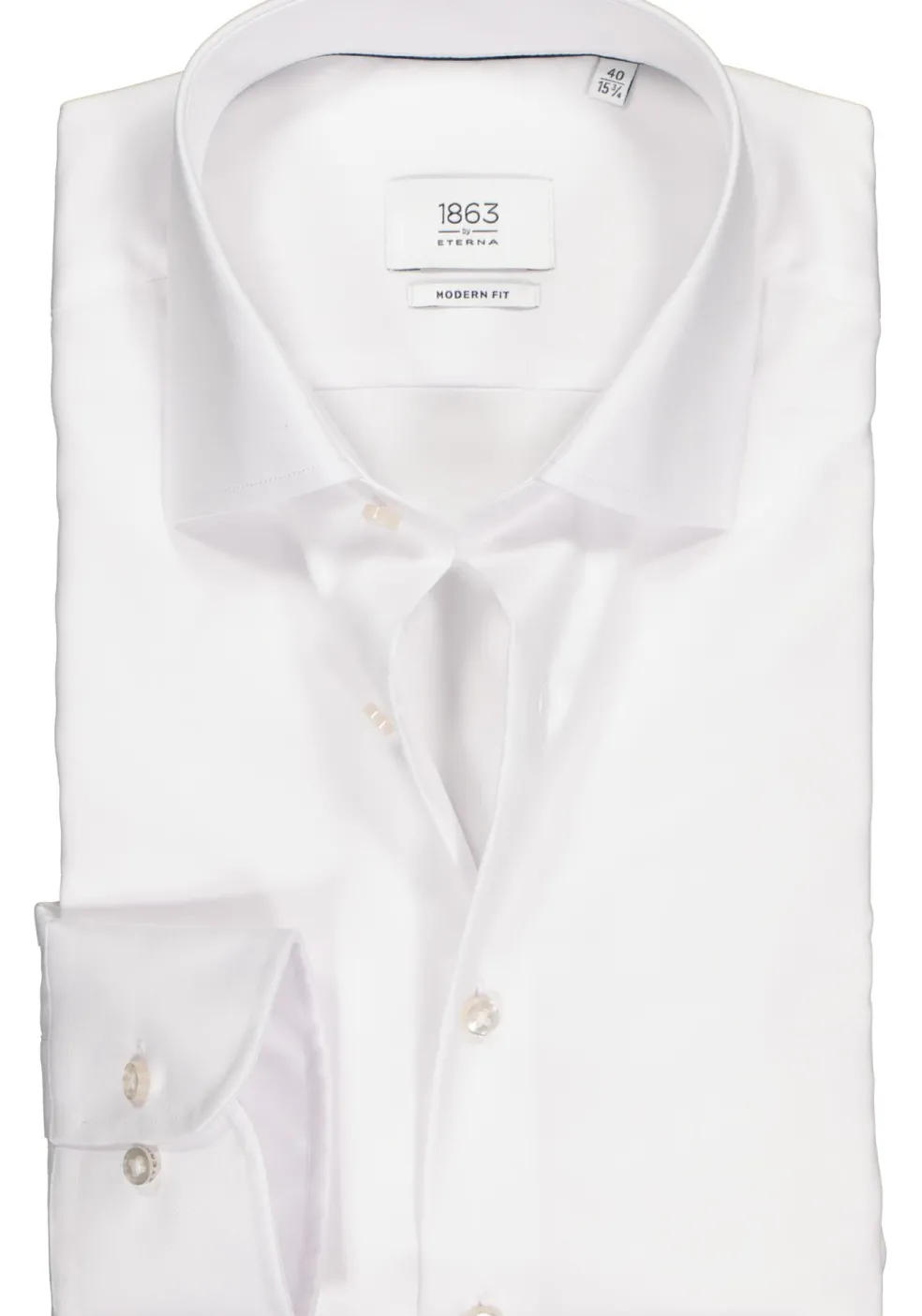 ETERNA 1863 modern fit premium overhemd, 2-ply twill heren overhemd, wit