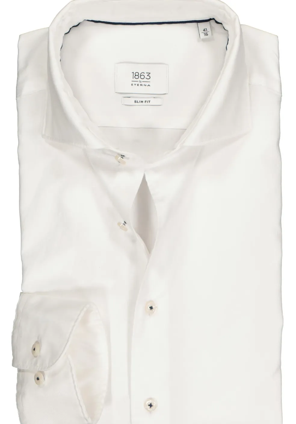 ETERNA 1863 slim fit casual Soft tailoring overhemd, twill heren overhemd, wit