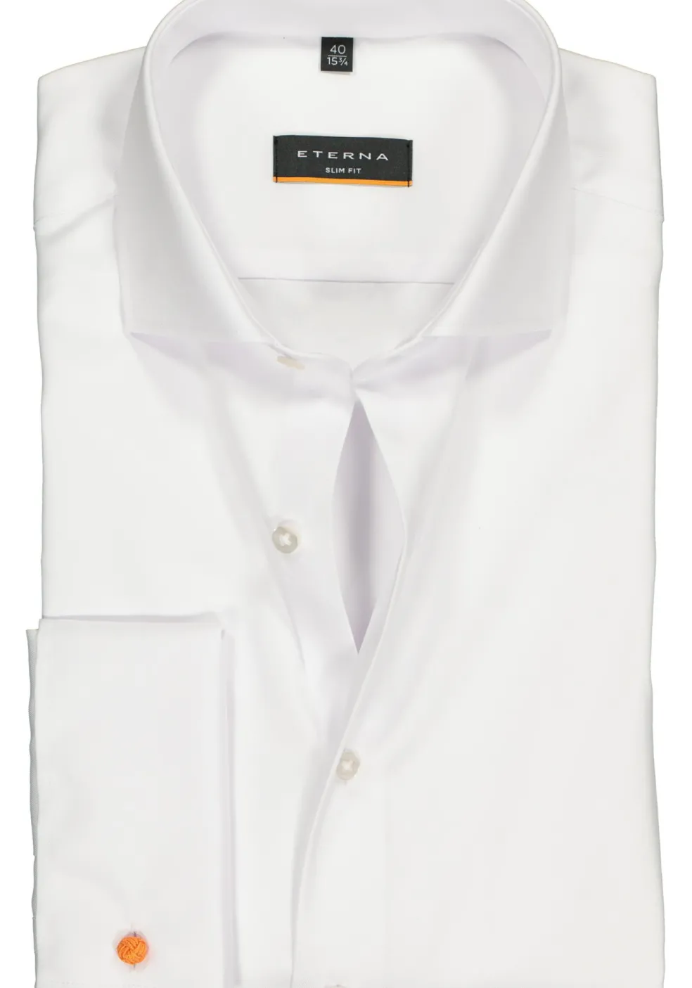 ETERNA slim fit overhemd, dubbele manchet, niet doorschijnend twill heren overhemd, wit