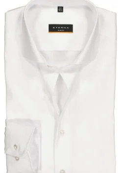 ETERNA slim fit overhemd, mouwlengte 7, niet doorschijnend twill heren overhemd, wit