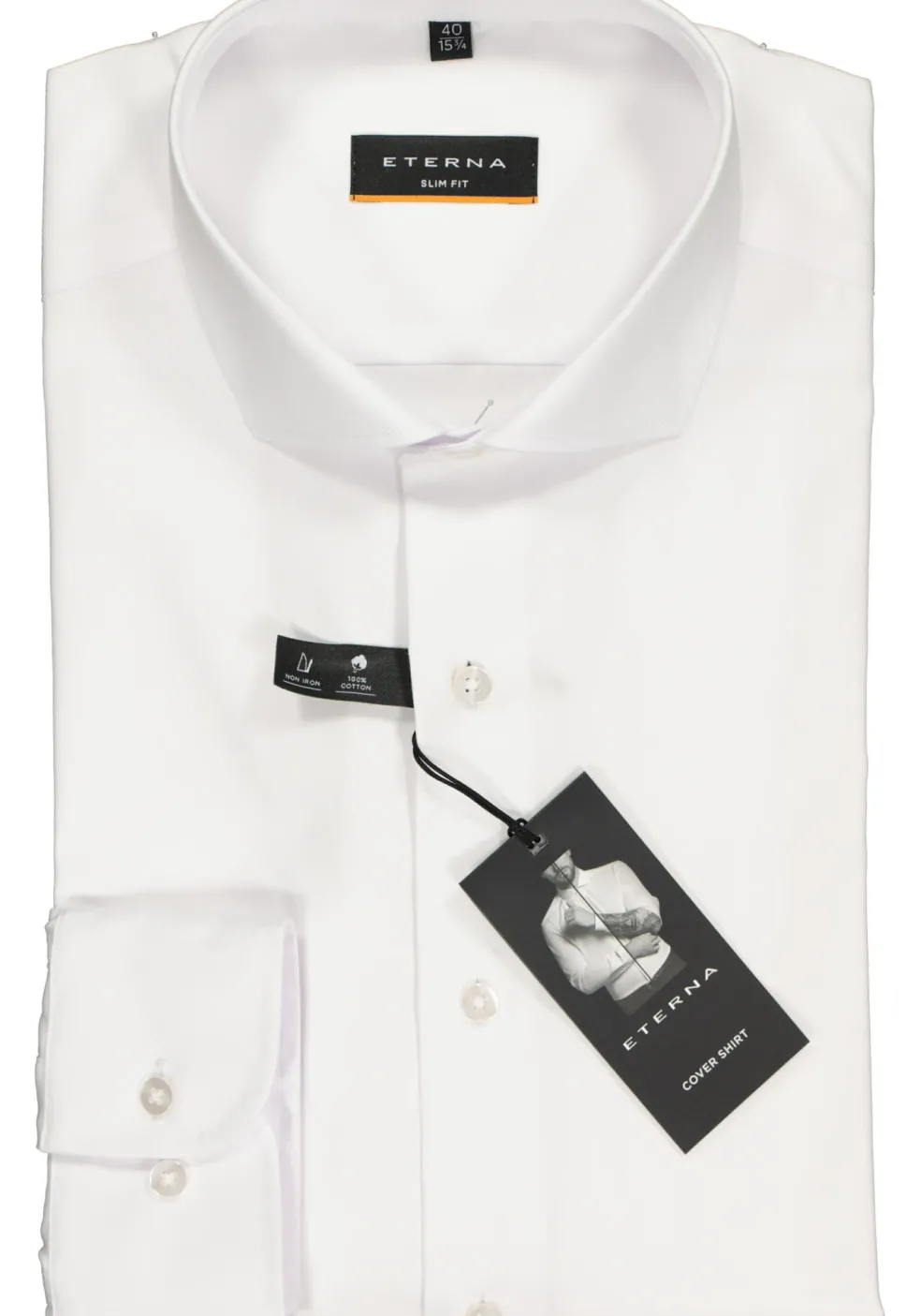 ETERNA slim fit overhemd, niet doorschijnend twill heren overhemd, wit