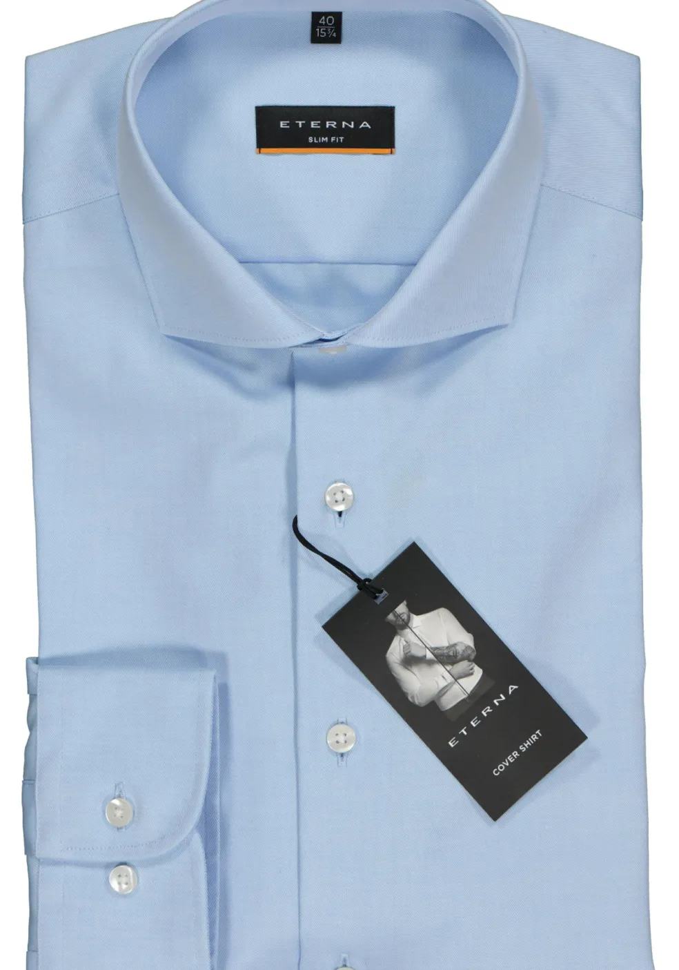 ETERNA slim fit overhemd, niet doorschijnend twill, lichtblauw