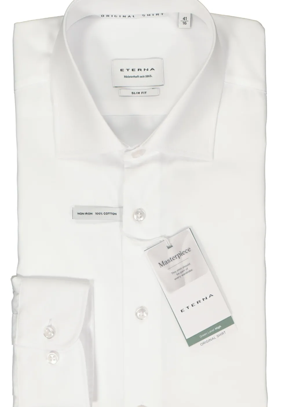 ETERNA slim fit overhemd, popeline, wit