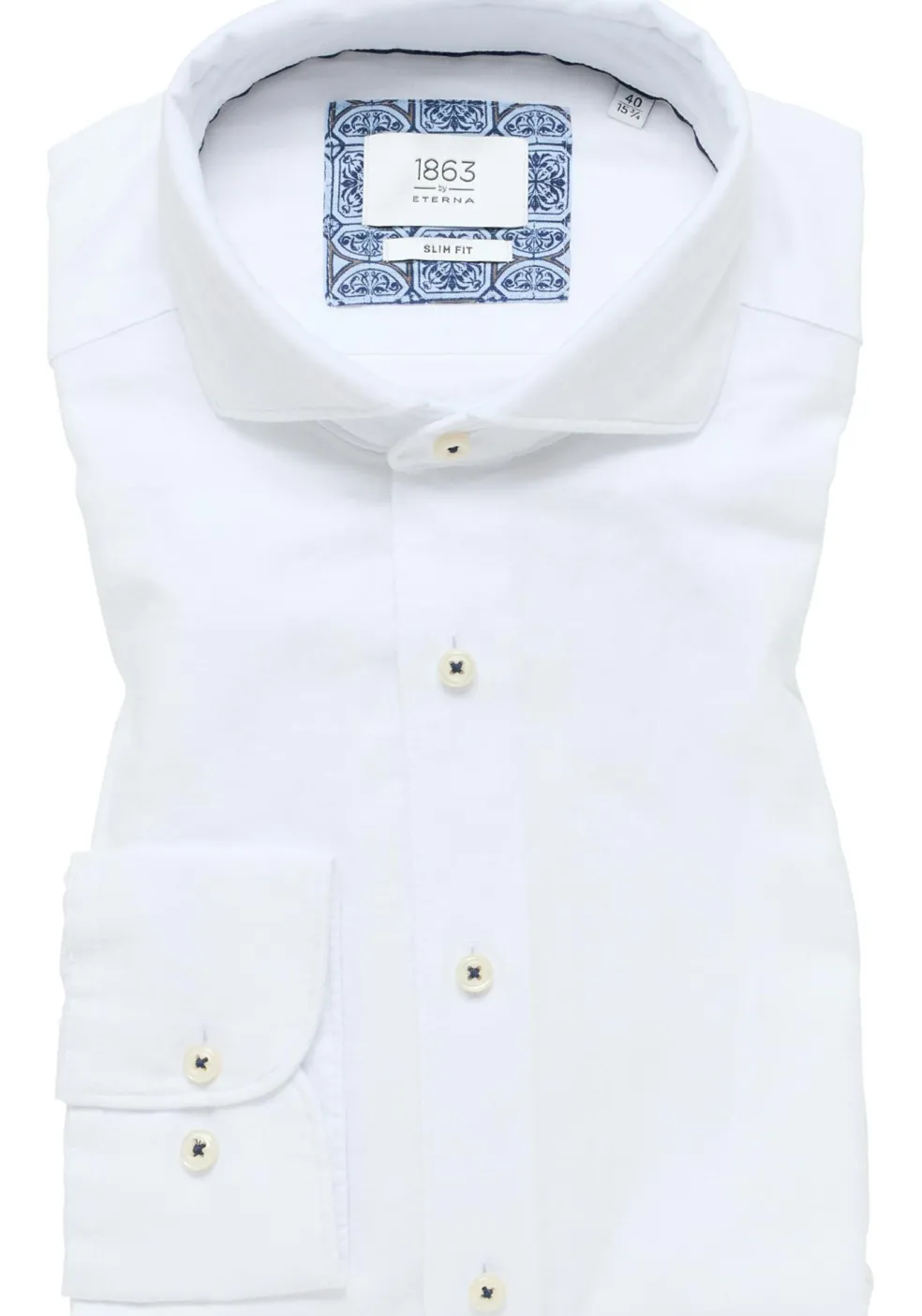 ETERNA slim fit overhemd, twill, wit