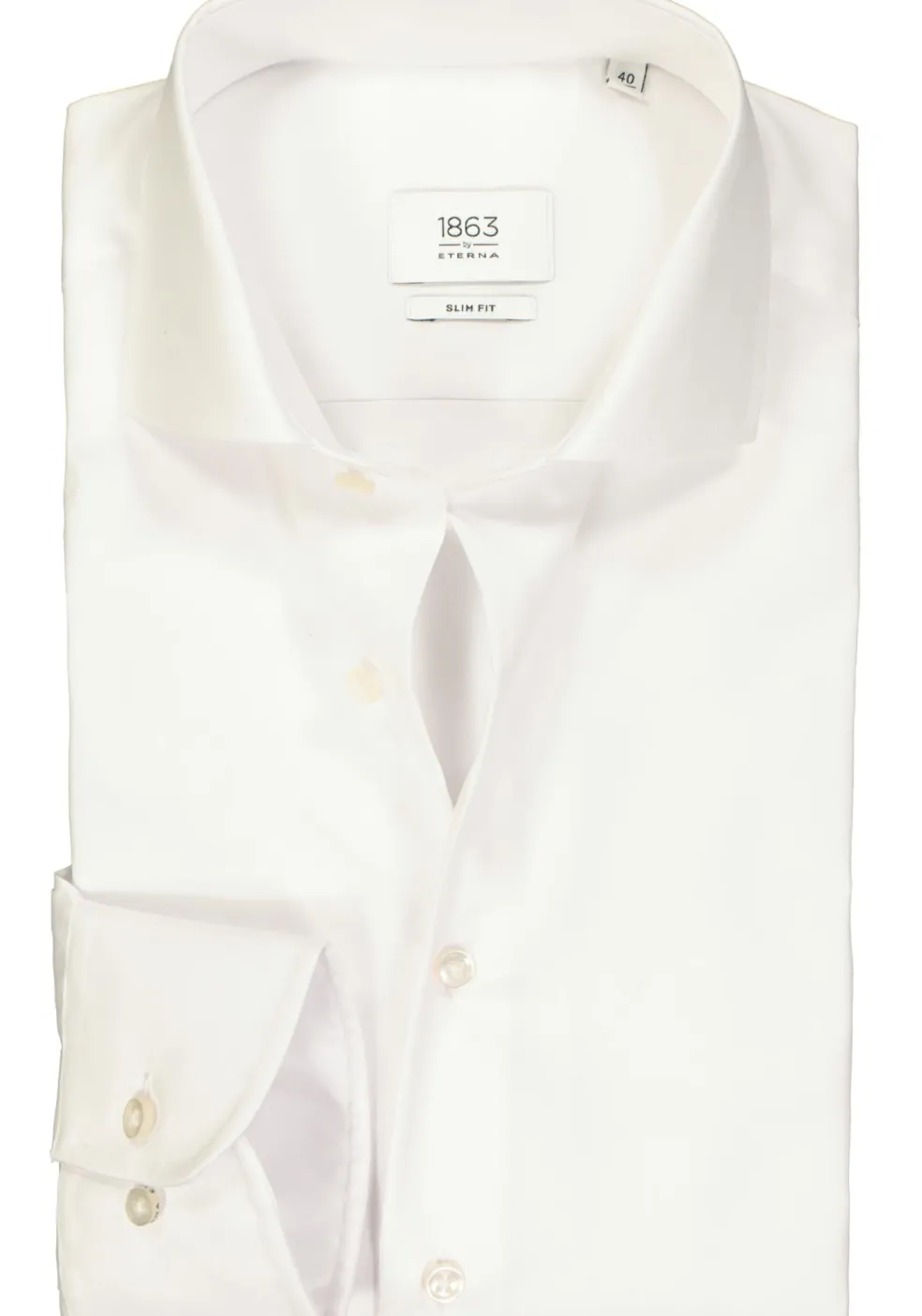 ETERNA 1863 slim fit premium overhemd, 2-ply twill heren overhemd, wit