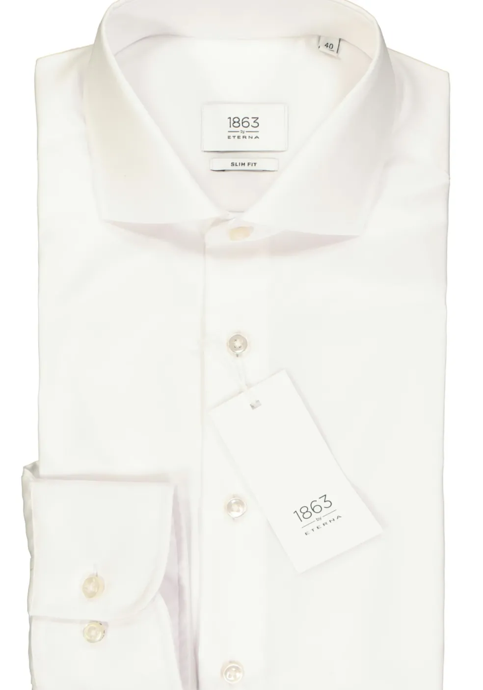 ETERNA 1863 slim fit premium overhemd, 2-ply twill heren overhemd, wit