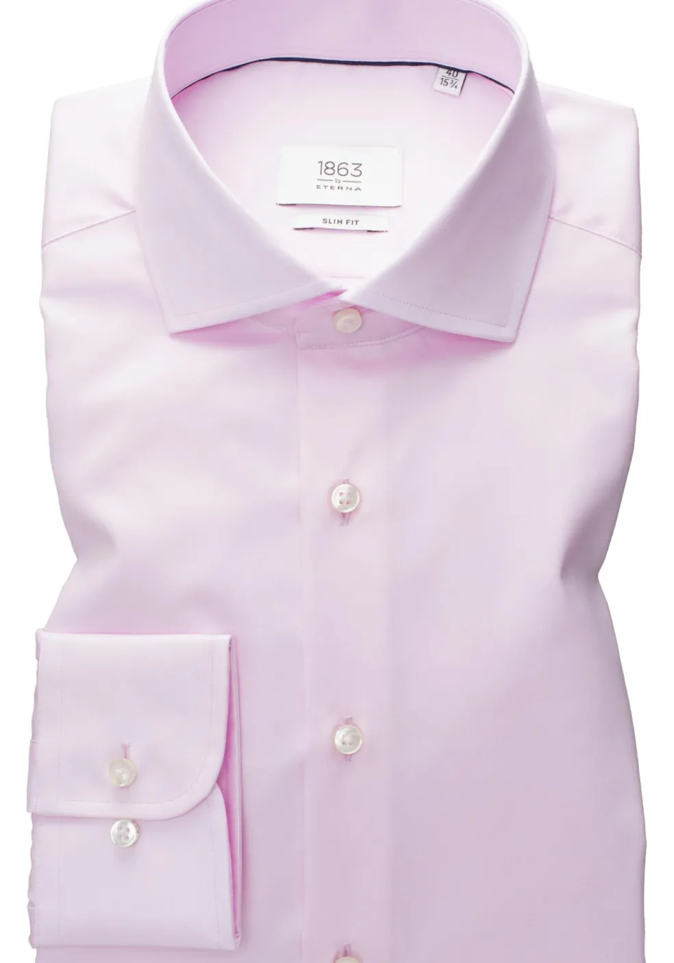 ETERNA 1863 slim fit premium overhemd, 2-ply twill heren overhemd, roze