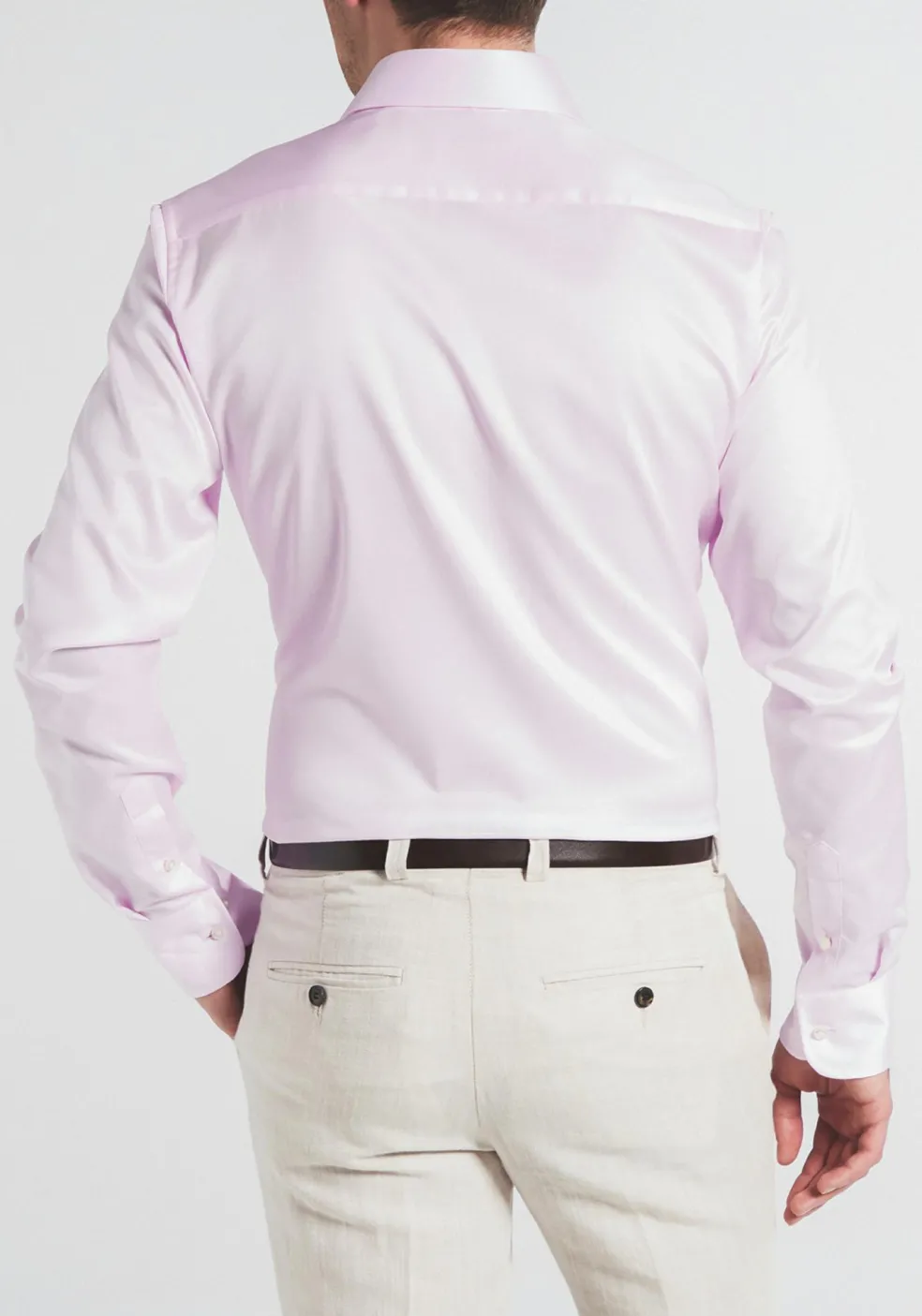 ETERNA 1863 slim fit premium overhemd, 2-ply twill heren overhemd, roze