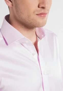 ETERNA 1863 slim fit premium overhemd, 2-ply twill heren overhemd, roze