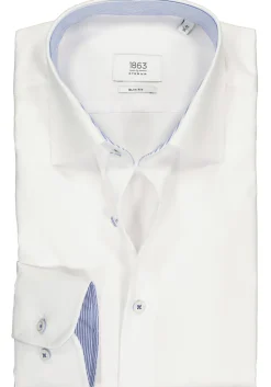 ETERNA 1863 slim fit premium overhemd, 2-ply twill heren overhemd, wit (contrast)