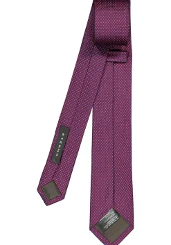 ETERNA smalle stropdas, roze-rood met blauw structuur