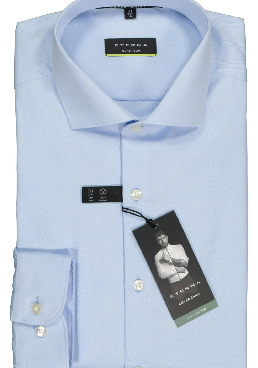 ETERNA super slim fit overhemd, niet doorschijnend twill, lichtblauw