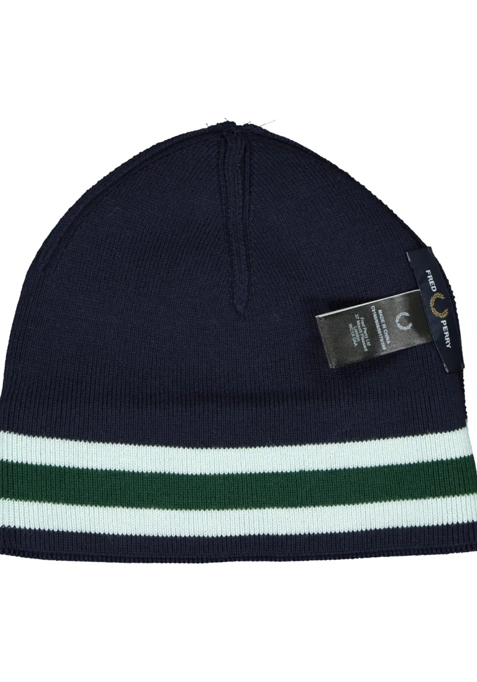 Fred Perry merino wol beanie muts, marine blauw