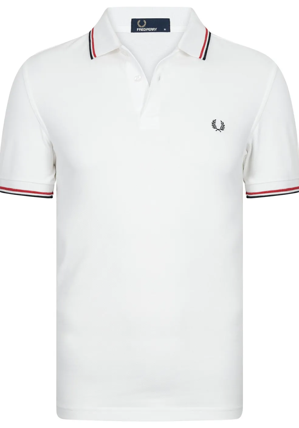 Fred Perry M3600 polo twin tipped shirt, heren polo White / Bright Red / Navy