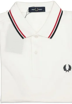 Fred Perry M3600 polo twin tipped shirt, heren polo White / Bright Red / Navy