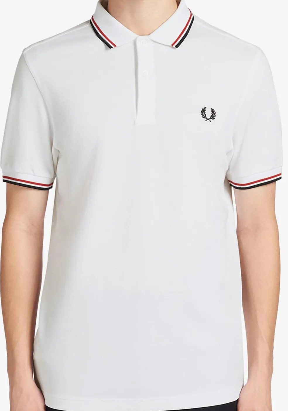 Fred Perry M3600 polo twin tipped shirt, heren polo White / Bright Red / Navy