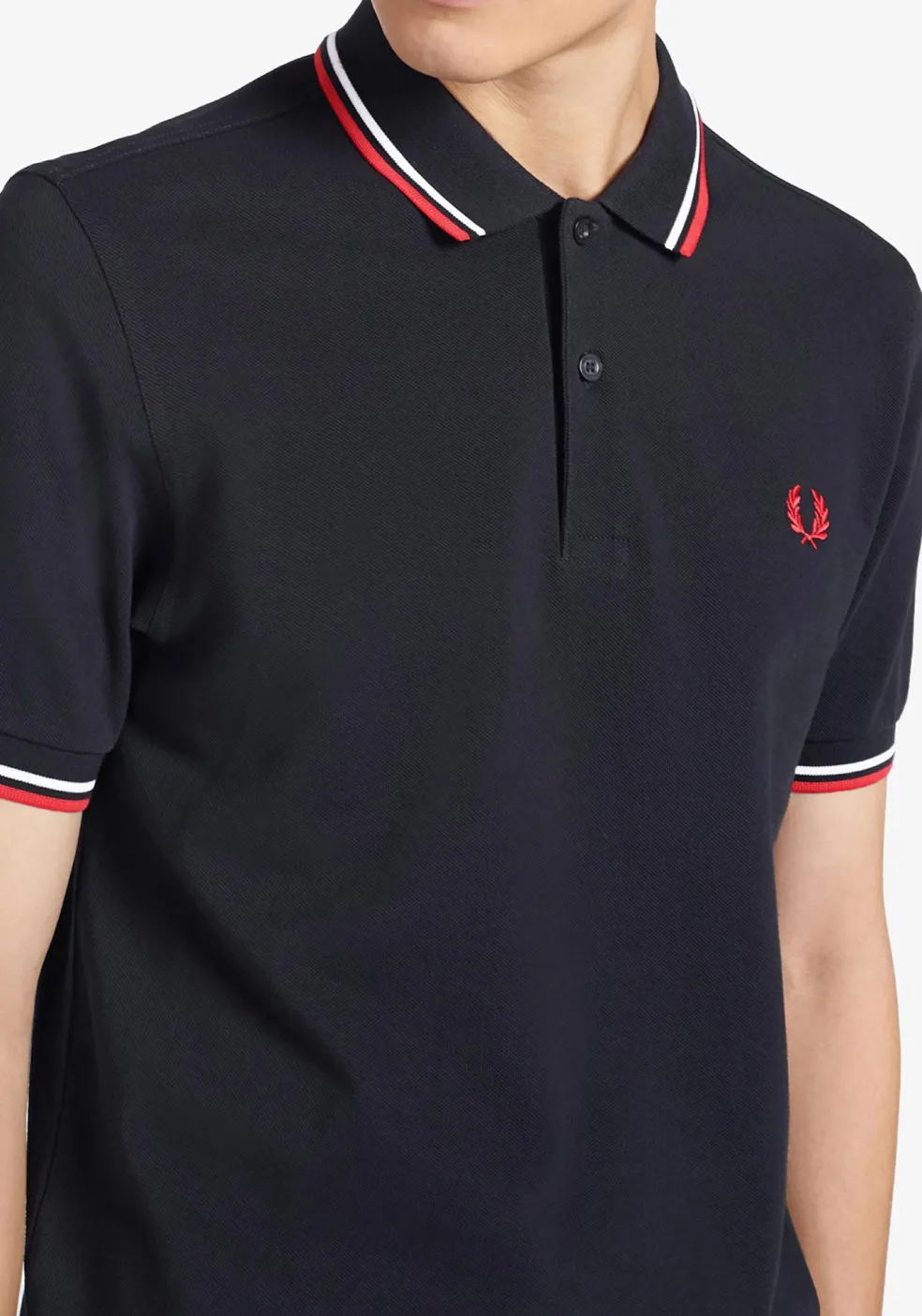 Fred Perry M3600 polo twin tipped shirt, heren polo Navy / White / Red