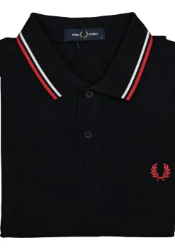 Fred Perry M3600 polo twin tipped shirt, heren polo Navy / White / Red