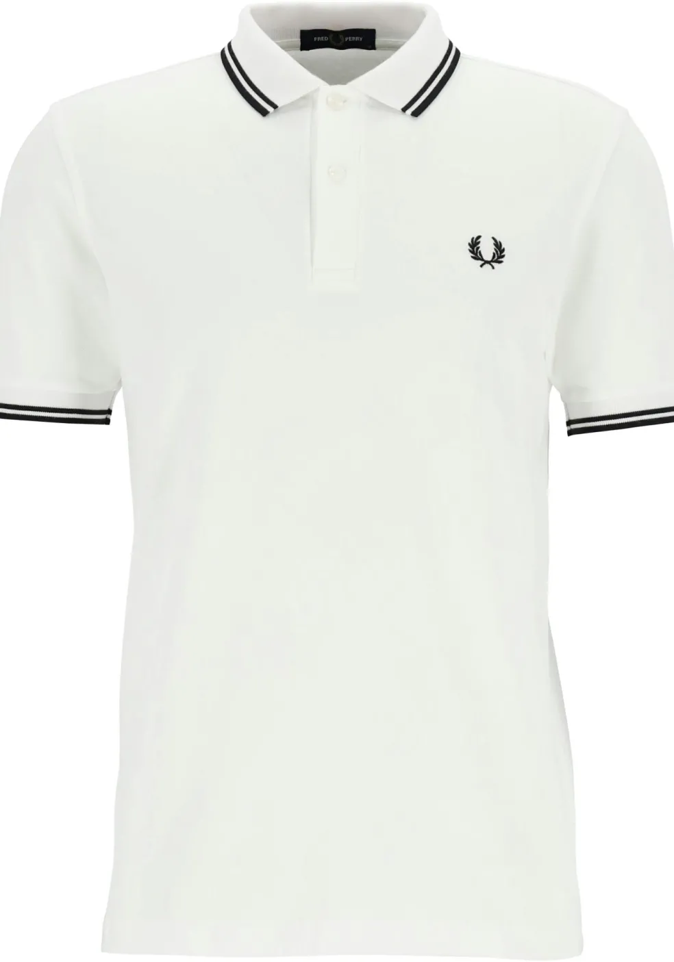 Fred Perry M3600 polo twin tipped shirt, heren polo, White / Black / Black