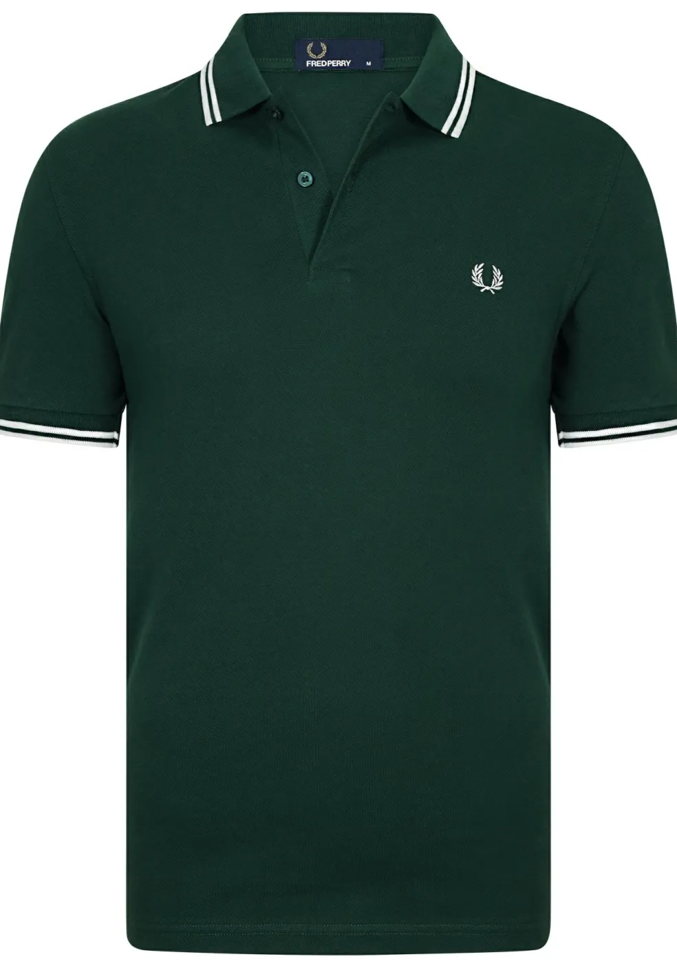 Fred Perry M3600 polo twin tipped shirt, heren polo Ivy / Snow White