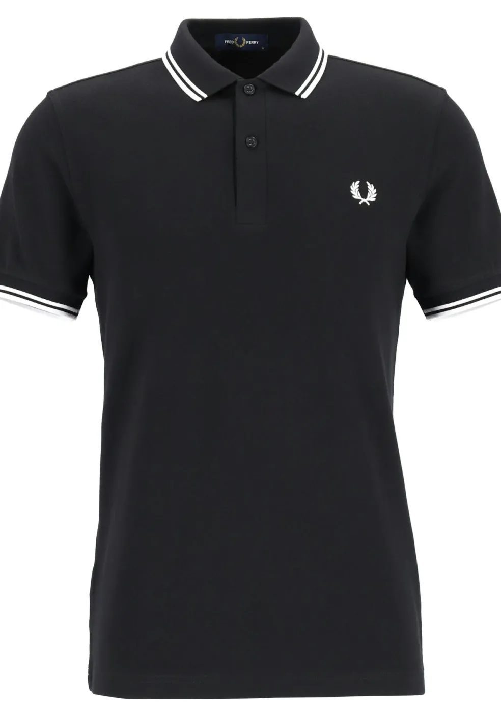 Fred Perry M3600 polo twin tipped shirt, heren polo, Black / White / White