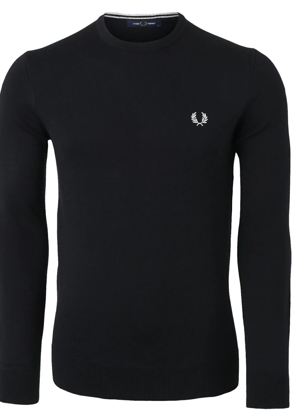 Fred Perry O-hals trui wol, zwart