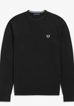 Fred Perry O-hals trui wol, zwart