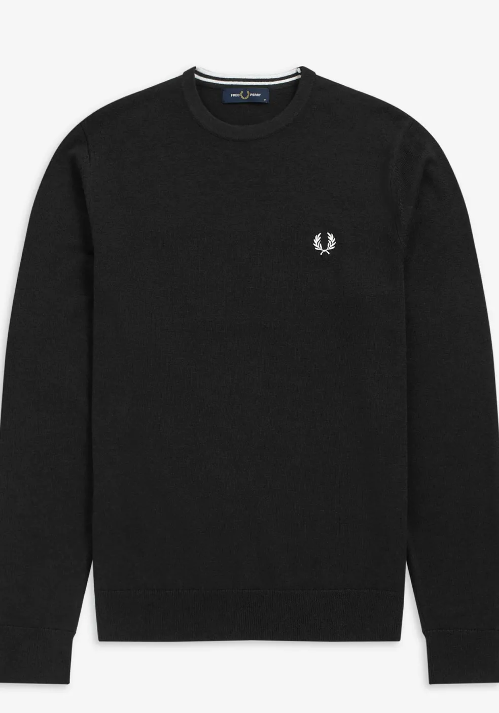 Fred Perry O-hals trui wol, zwart