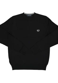 Fred Perry O-hals trui wol, zwart