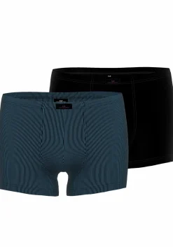 Gotzburg heren boxer normale lengte (2-pack), middenblauw mini dessin