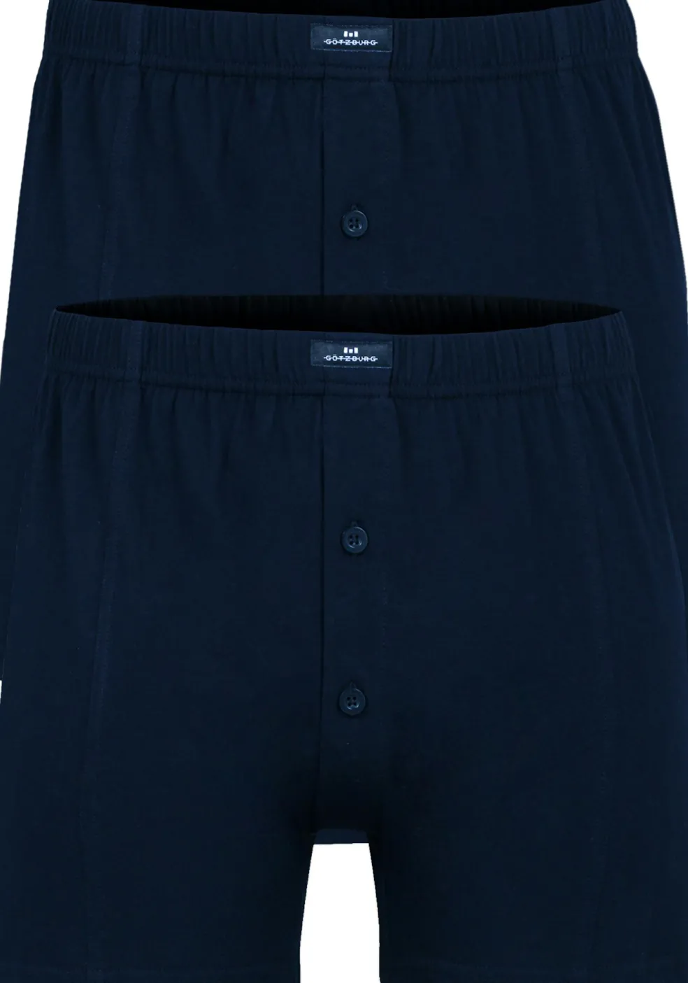 Gotzburg heren boxershorts wijd model met gulp (2-pack), donkerblauw
