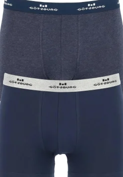 Gotzburg heren boxers (2-pack), normale lengte, donkerblauw en blauw melange