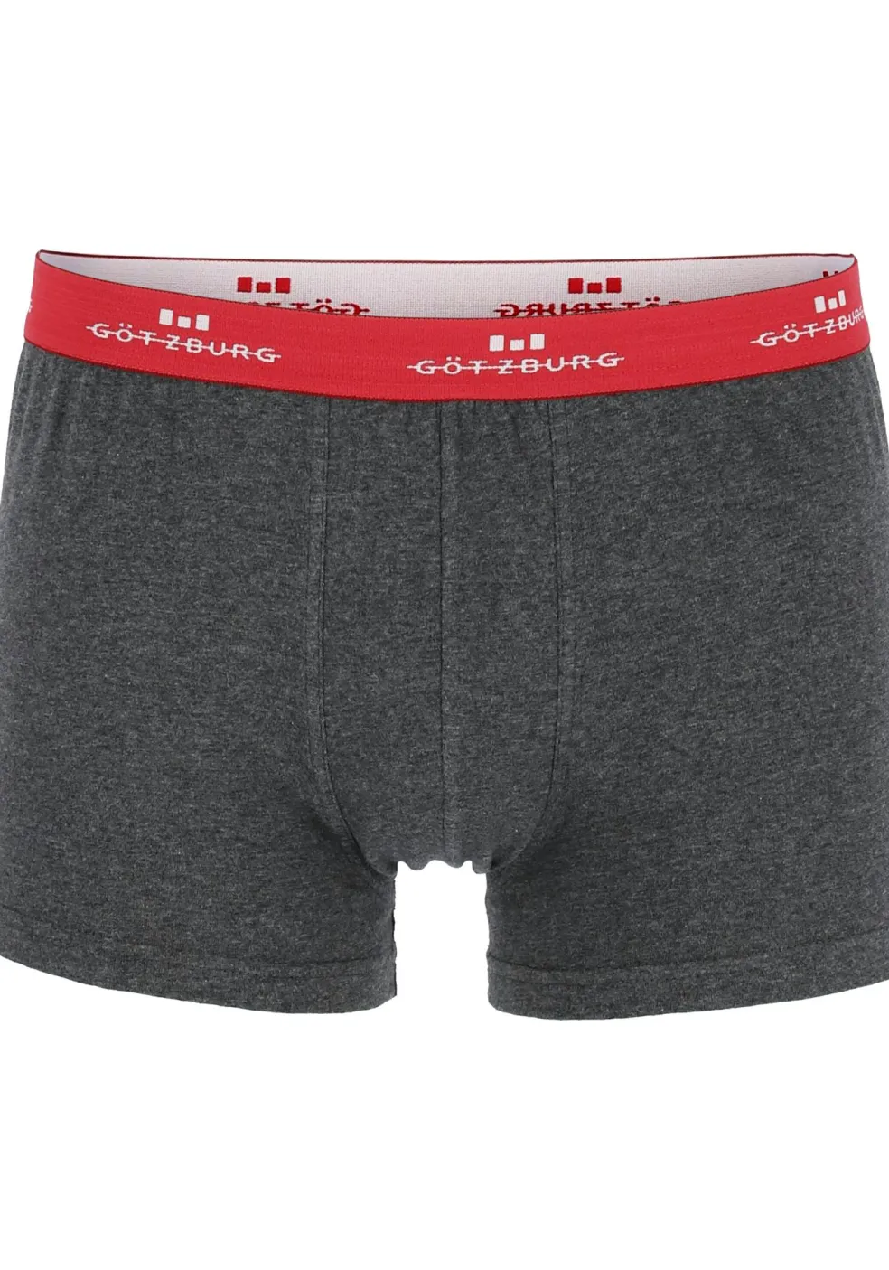 Gotzburg heren boxers (2-pack), normale lengte, donkergrijs en rood