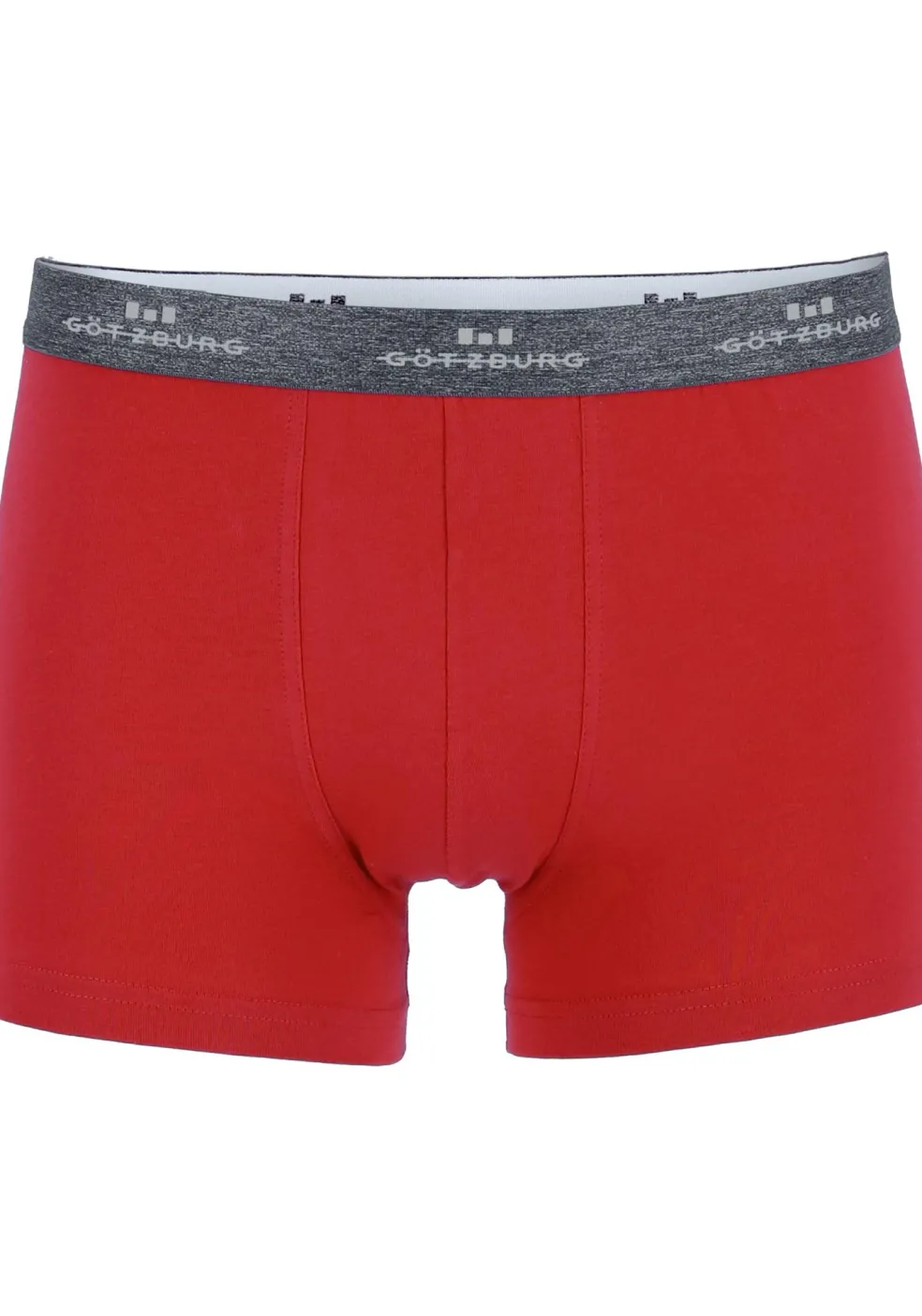 Gotzburg heren boxers (2-pack), normale lengte, donkergrijs en rood
