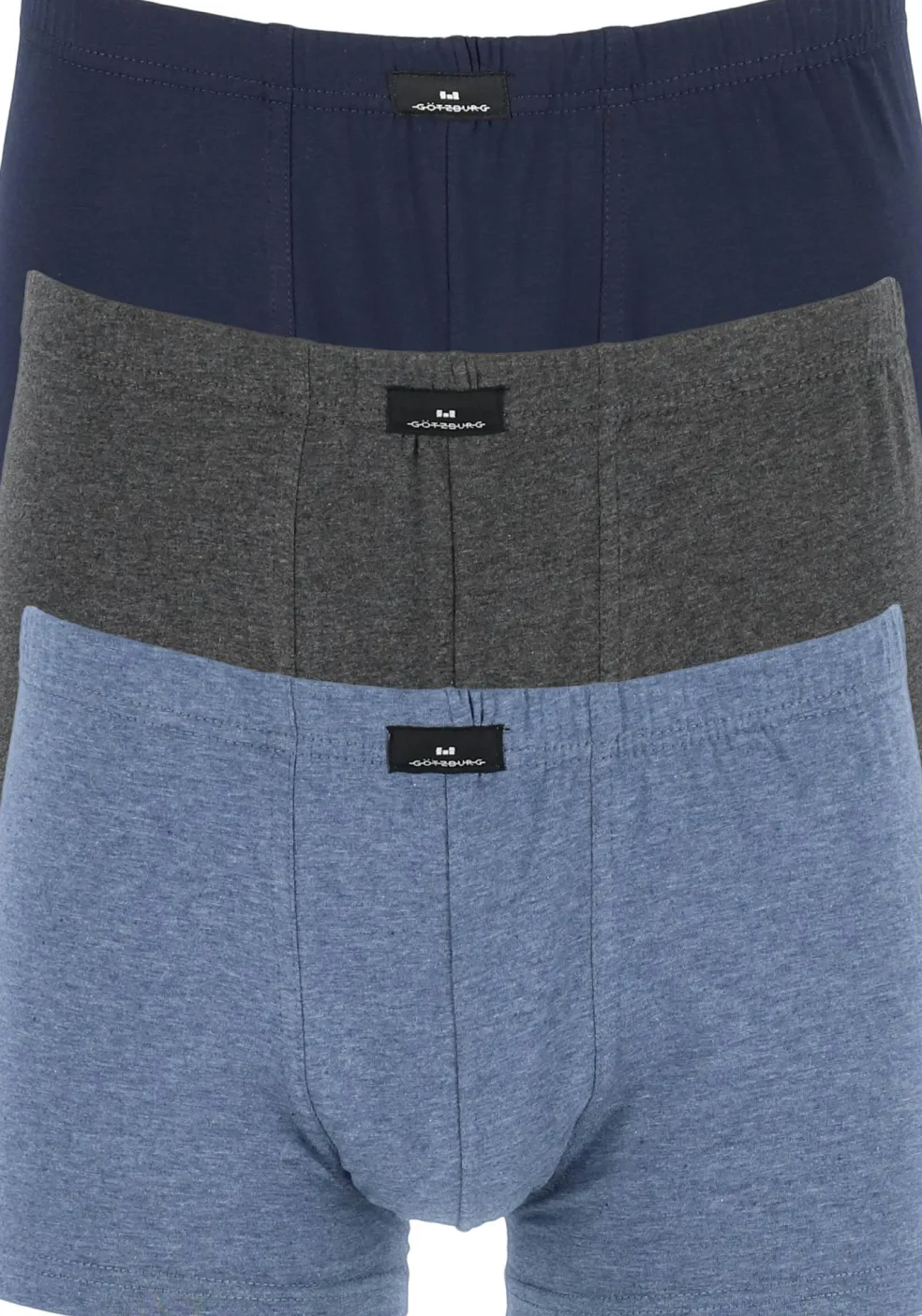 Gotzburg heren boxers (3-pack), normale lengte, blauw en grijs