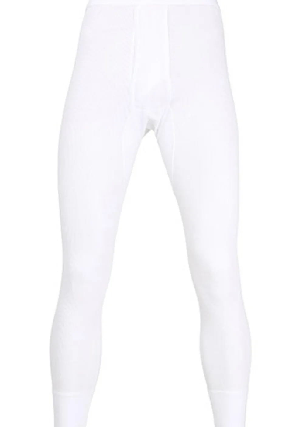 Gotzburg heren lange onderbroek (1-pack), longjohn Doppelripp met gulp, wit