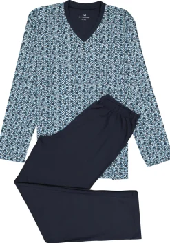 Gotzburg heren pyjama, blauw dessin