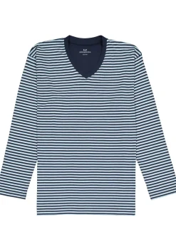 Gotzburg heren pyjama, blauw gestreept