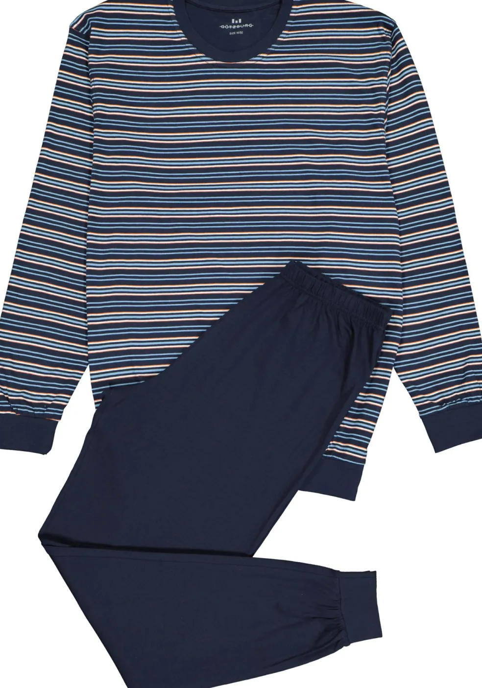 Gotzburg heren pyjama, blauw gestreept