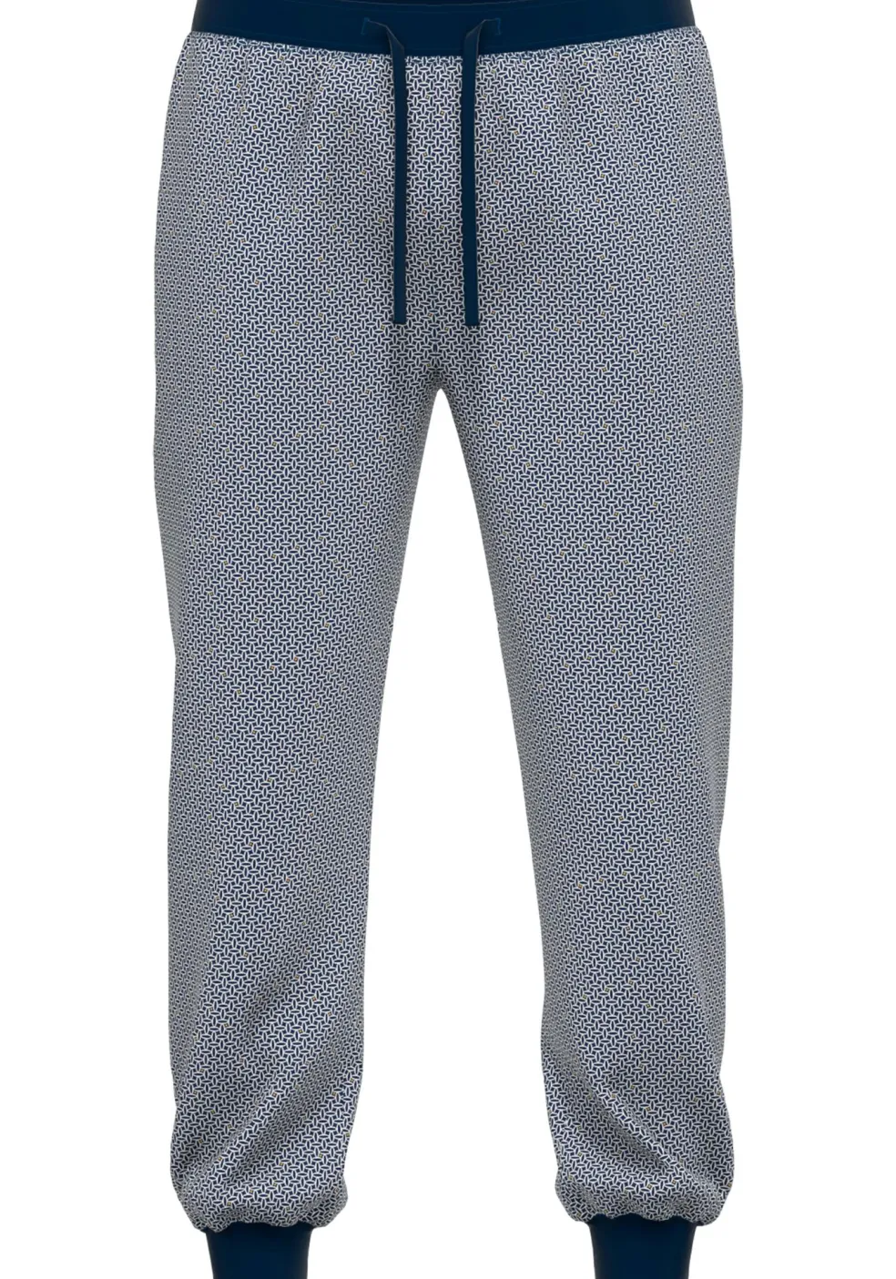 Gotzburg heren pyjama- of loungebroek, middenblauw mini dessin