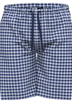 Gotzburg heren pyjama- of loungebroek, middenblauw geruit